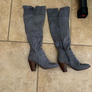 Gray tall boots